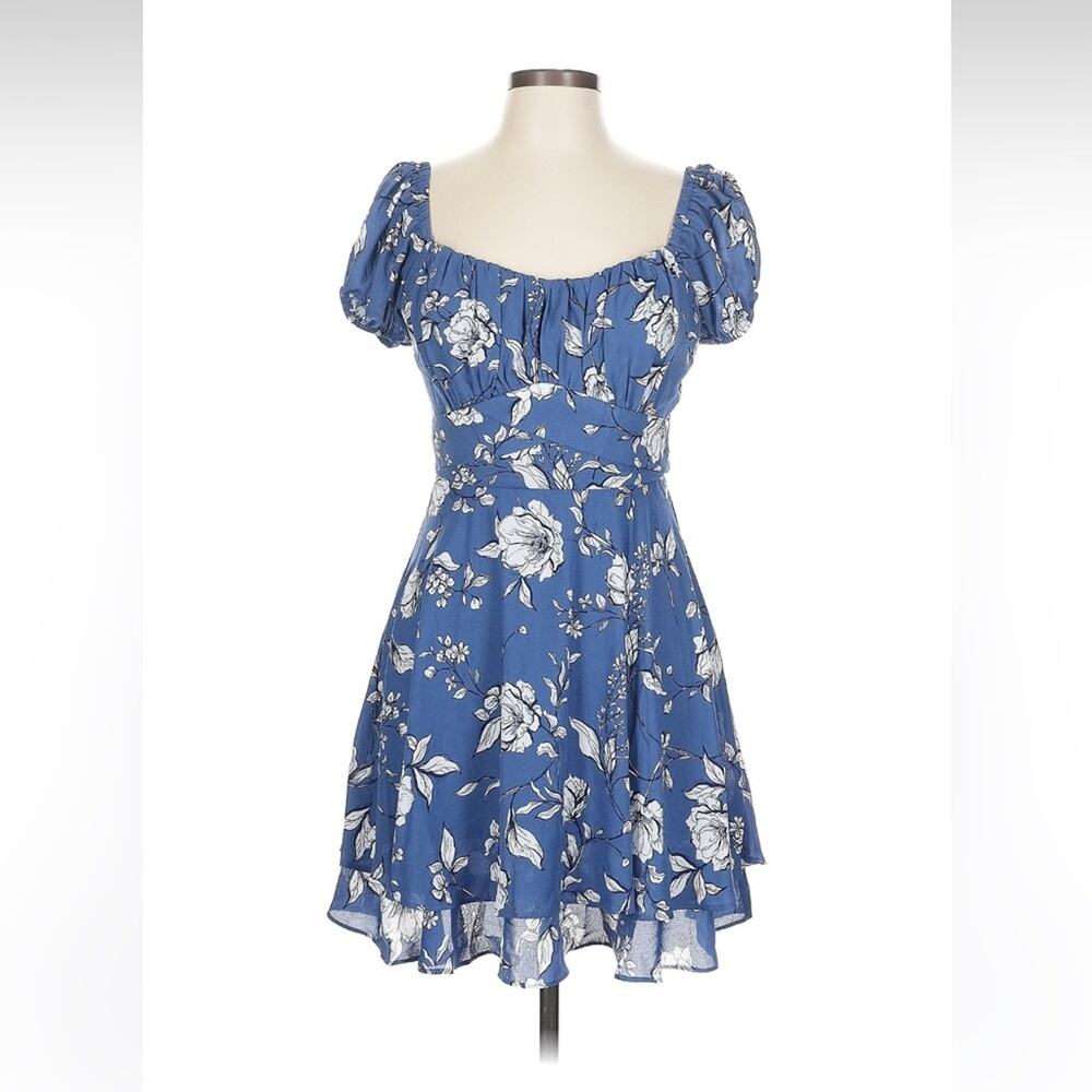 Pear Culture floral‎ boho double ruffle dress, size L